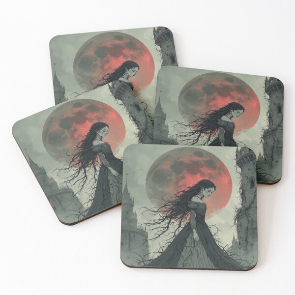 Item preview, Blood Moon Gothic Maiden Art designed and sold by Eden Underground Radio (Official Merch).