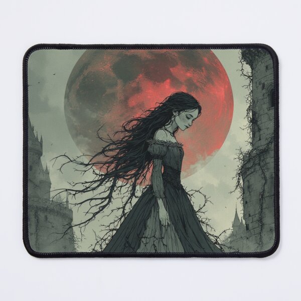 Item preview, Blood Moon Gothic Maiden Art designed and sold by Eden Underground Radio (Official Merch).