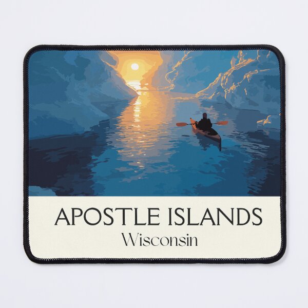 Item preview, Apostle Islands Wisconsin Sea Cave Sunset Art Print designed and sold by TuncGK.