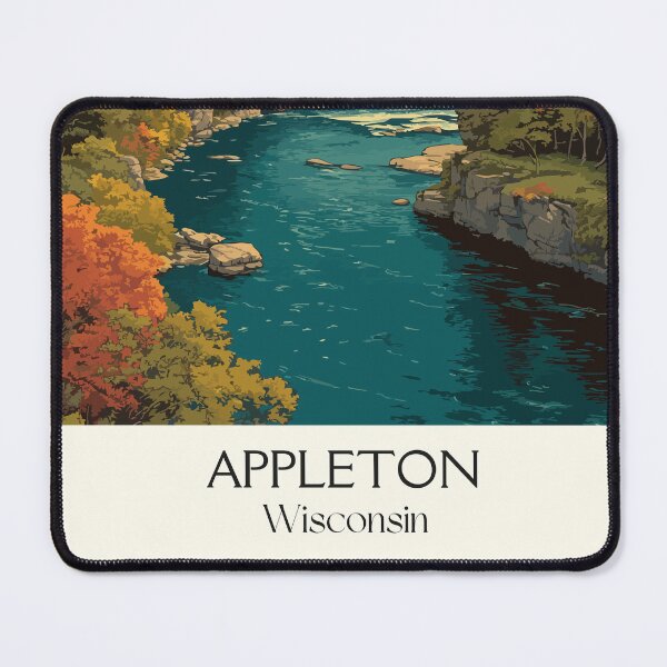 Item preview, Appleton Wisconsin Fox River Autumn Art Print designed and sold by TuncGK.