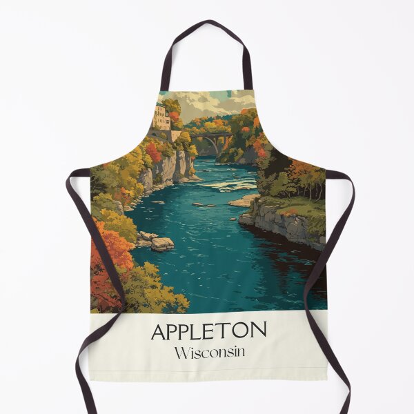Item preview, Appleton Wisconsin Fox River Autumn Art Print designed and sold by TuncGK.