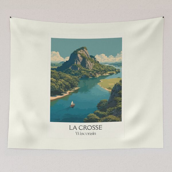 Item preview, La Crosse Wisconsin Grandad Bluff Art Print designed and sold by TuncGK.