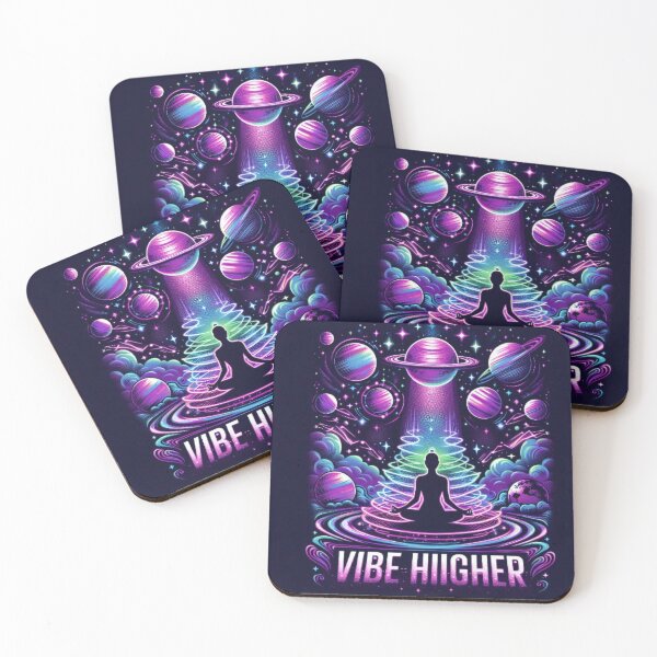 Item preview, VIBE HIGHER – Cosmic & Spiritual Energy T-Shirt Design designed and sold by YASNOS.