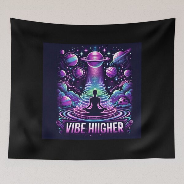 Item preview, VIBE HIGHER – Cosmic & Spiritual Energy T-Shirt Design designed and sold by YASNOS.