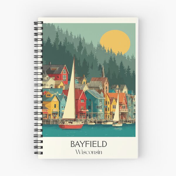 Item preview, Bayfield Wisconsin Harbor Town Art Print designed and sold by TuncGK.