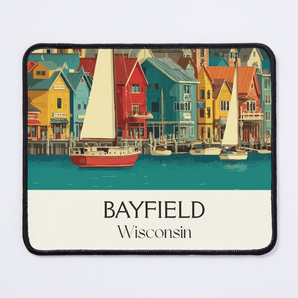Item preview, Bayfield Wisconsin Harbor Town Art Print designed and sold by TuncGK.