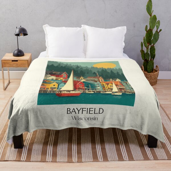 Item preview, Bayfield Wisconsin Harbor Town Art Print designed and sold by TuncGK.
