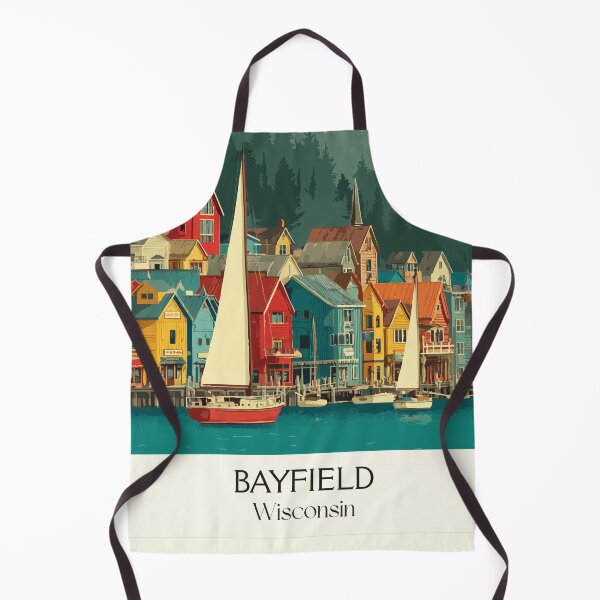 Item preview, Bayfield Wisconsin Harbor Town Art Print designed and sold by TuncGK.