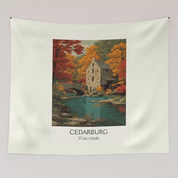 Item preview, Cedarburg Wisconsin Historic Mill Art Print designed and sold by TuncGK.