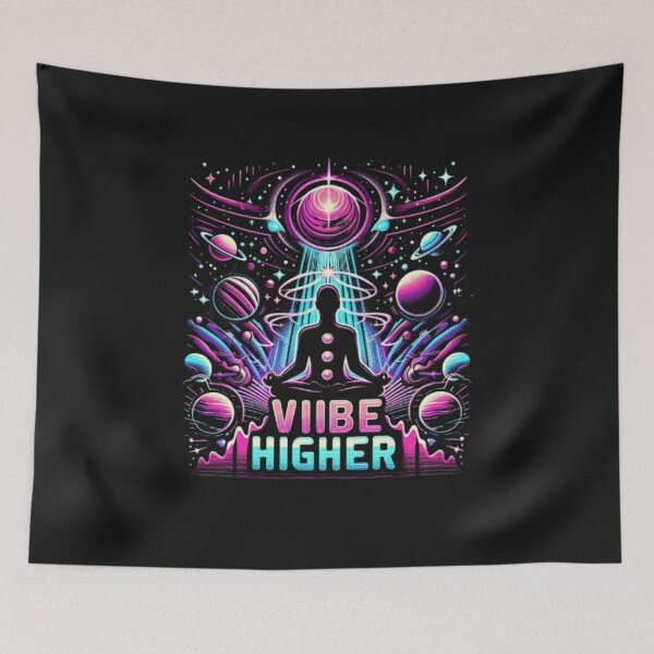Item preview, VIBE HIGHER – Cosmic & Spiritual Energy T-Shirt Design designed and sold by YASNOS.