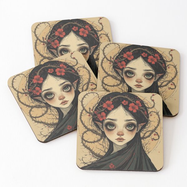 Item preview, Floral Thorn Elf Maiden Art designed and sold by Eden Underground Radio (Official Merch).