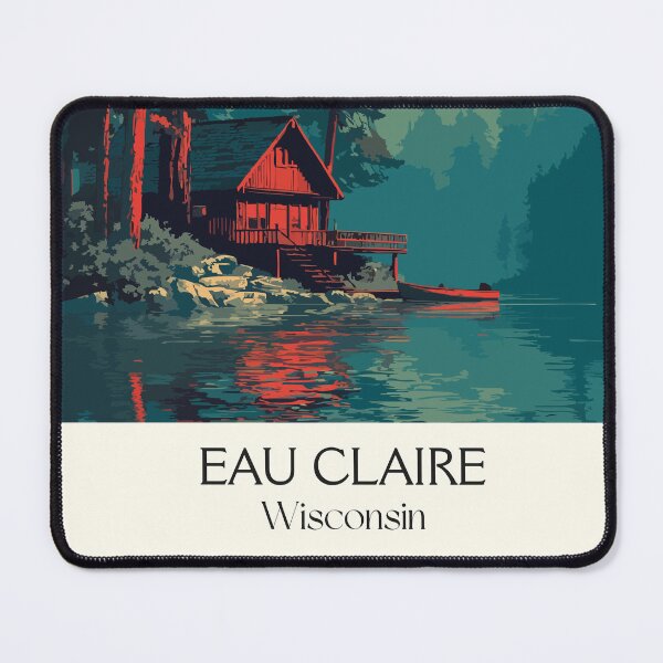 Item preview, Eau Claire Wisconsin Northwoods Cabin Art Print designed and sold by TuncGK.