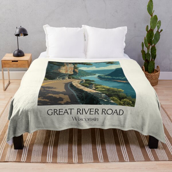 Item preview, Great River Road Wisconsin Scenic Byway Art Print designed and sold by TuncGK.