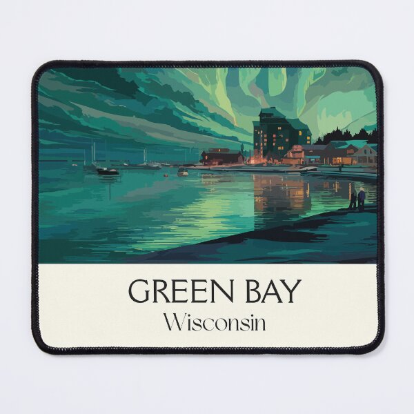 Item preview, Green Bay Wisconsin Northern Lights Art Print designed and sold by TuncGK.