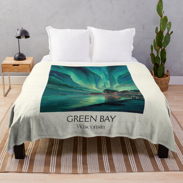 Item preview, Green Bay Wisconsin Northern Lights Art Print designed and sold by TuncGK.