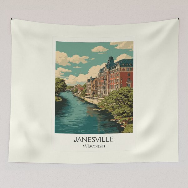 Item preview, Janesville Wisconsin Rock River Art Print designed and sold by TuncGK.
