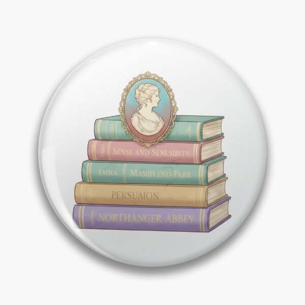 Artikelvorschau, Jane Austen Bücherstapel & Cameo-Porträt – Klassische Literatur entworfen und verkauft von Boski22.