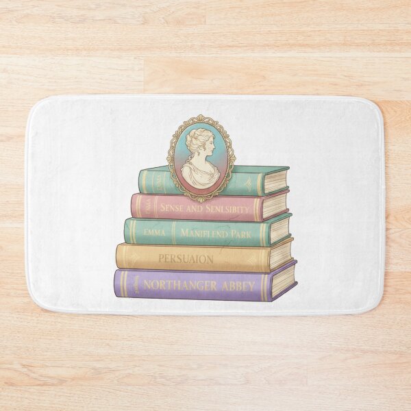 Item preview, Jane Austen Book Stack & Cameo Portrait – Classic Literature designed and sold by Boski22.