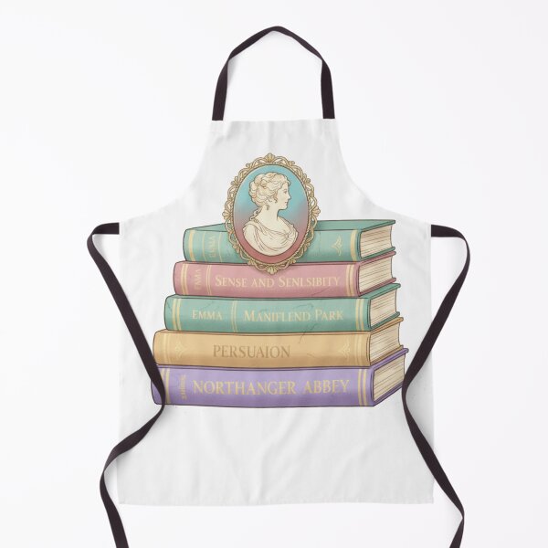 Item preview, Jane Austen Book Stack & Cameo Portrait – Classic Literature designed and sold by Boski22.