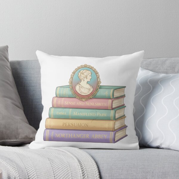 Item preview, Jane Austen Book Stack & Cameo Portrait – Classic Literature designed and sold by Boski22.