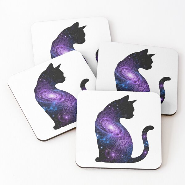 Item preview, Celestial Galaxy Black Cat Silhouette designed and sold by Narths.