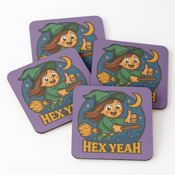 Item preview, Hex Yeah – Cute Witch Flying Halloween designed and sold by MythicPixel.