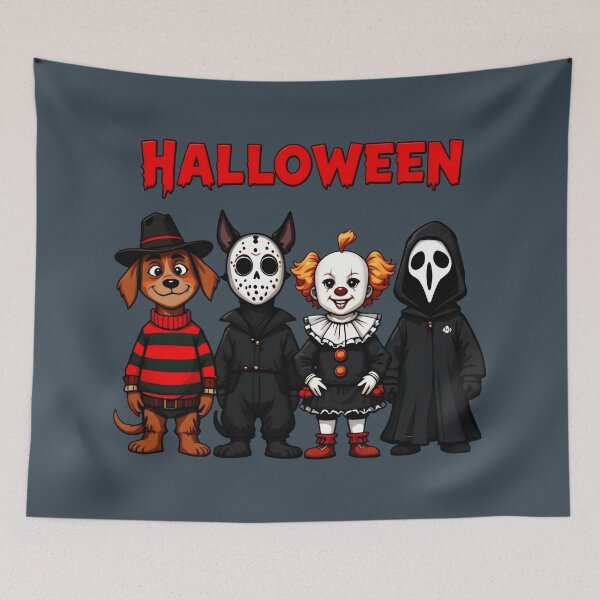 Item preview, Halloween Horror Squad - Freddy, Jason, Pennywise & Ghostface designed and sold by Dakson Design - Fantasy Art.