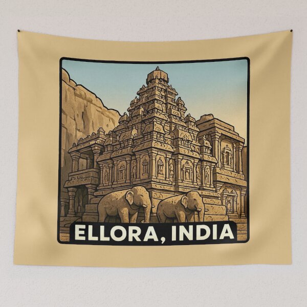 Item preview, Kailash Temple - Ellora, India designed and sold by Myra365Art.