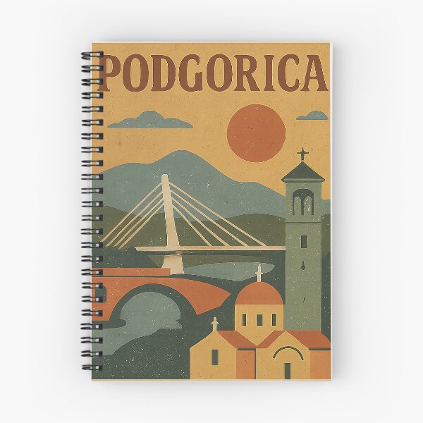 Item preview, Vintage Stamp of Podgorica | Retro European Travel Poster | Mid-Century Modern Art | Montenegro City Illustration | Classic Europe Print designed and sold by PaintedPixels01.