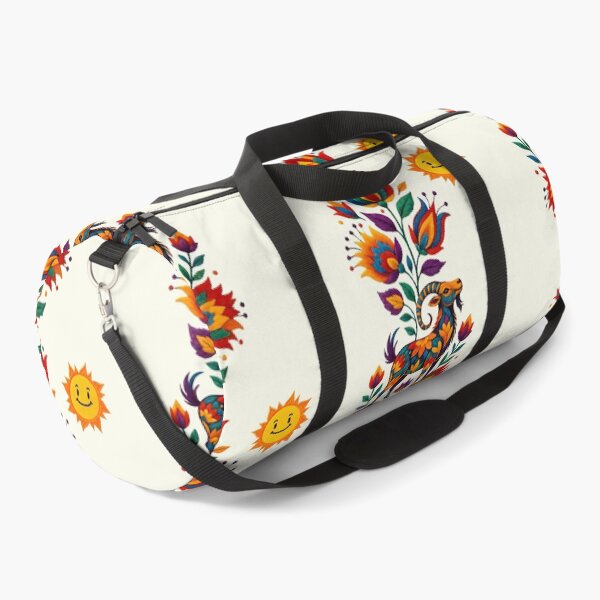 Item preview, Goat Embroidery with Flowers and Sun designed and sold by Ciervo Primavera.