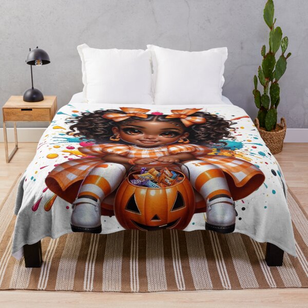 Item preview, Black Girl Pumpkin Magic – Cute Halloween Artwork designed and sold by Lulunza.