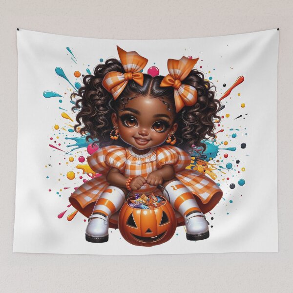 Item preview, Black Girl Pumpkin Magic – Cute Halloween Artwork designed and sold by Lulunza.