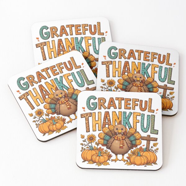 Item preview, Grateful Thankful Cute Turkey Design – Fall Thanksgiving T-Shirt, Mug, and Home Décor designed and sold by GJ Kul.
