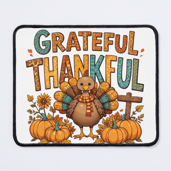 Item preview, Grateful Thankful Cute Turkey Design – Fall Thanksgiving T-Shirt, Mug, and Home Décor designed and sold by GJ Kul.