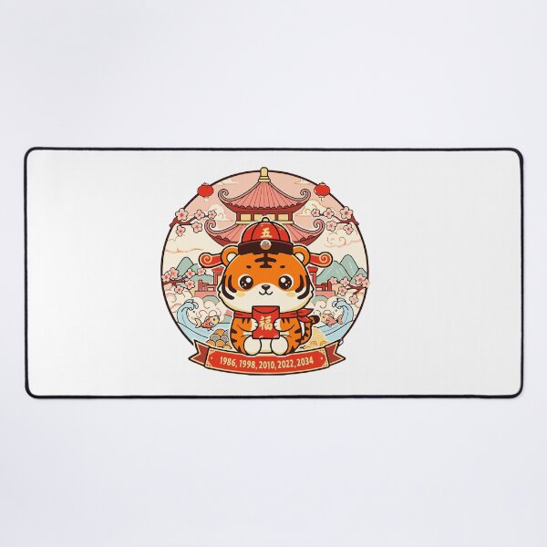 Item preview, Cute Kawaii Tiger Zodiac Art with Lucky Red Envelope designed and sold by VueArts.