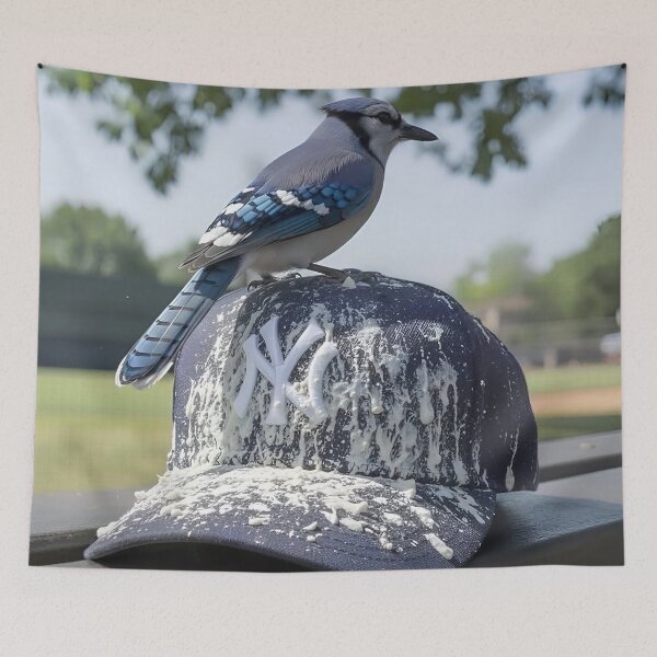 Item preview, Blue Jay decorating NY Yankee hat designed and sold by The Funky Sprunki.