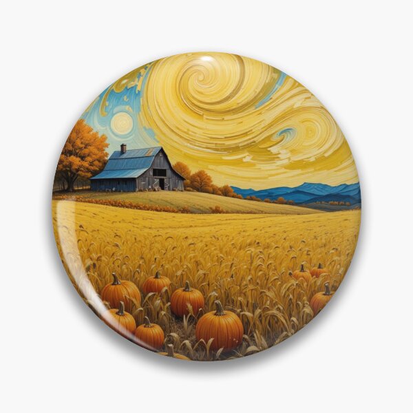Item preview, Starry Harvest Pumpkin Field – Van Gogh Inspired Autumn Landscape Wall Art designed and sold by GJ Kul.