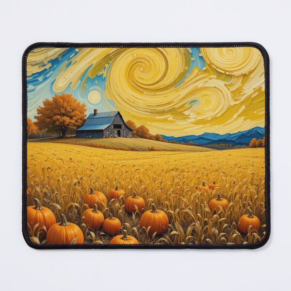 Item preview, Starry Harvest Pumpkin Field – Van Gogh Inspired Autumn Landscape Wall Art designed and sold by GJ Kul.