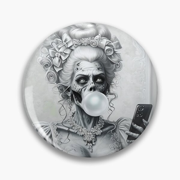 Item preview, Zombie In Baroque Dress with a Smartphone - Grayscale designed and sold by NightTimeJ.
