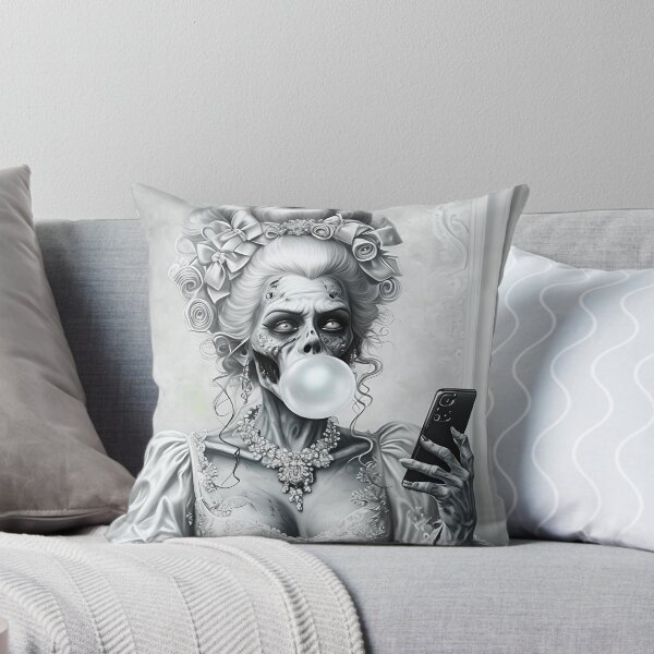 Item preview, Zombie In Baroque Dress with a Smartphone - Grayscale designed and sold by NightTimeJ.