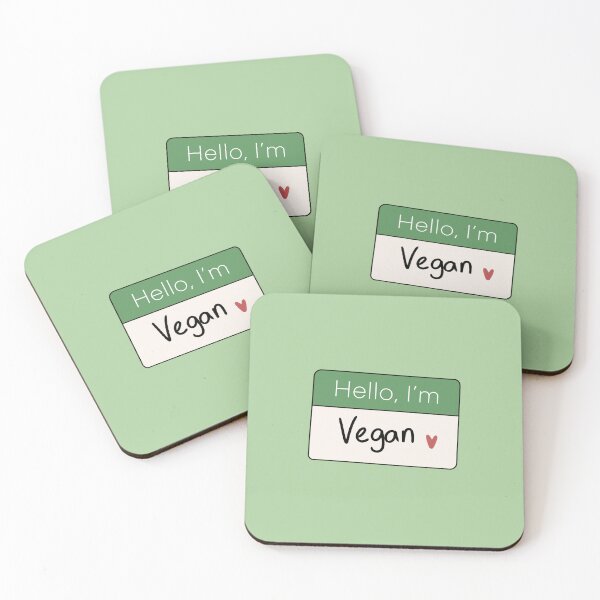 Item preview, Hello I’m vegan name tag designed and sold by Rae & Nova.