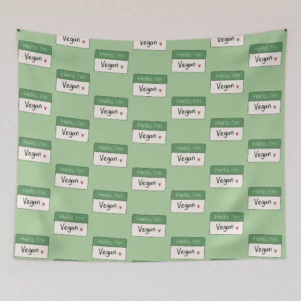 Item preview, Hello I’m vegan name tag designed and sold by Rae & Nova.