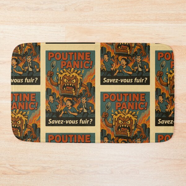 Item preview, Poutine Panic! – Canadian Horror Poster Vintage Style designed and sold by Travellerz.