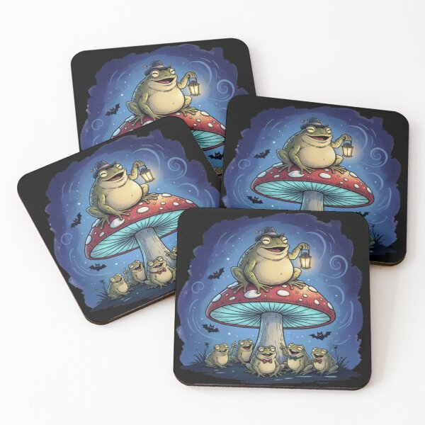 Item preview, Frogs' Night Gathering on a Magical Mushroom designed and sold by optimusprime39.