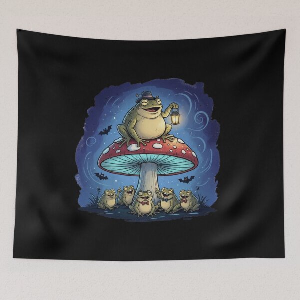 Item preview, Frogs' Night Gathering on a Magical Mushroom designed and sold by optimusprime39.