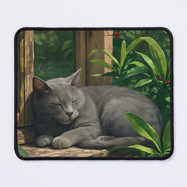 Item preview, Grey Cat Painting designed and sold by Whimsical Cat Designs.
