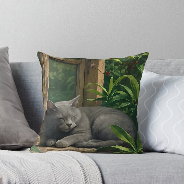 Item preview, Grey Cat Painting  designed and sold by Whimsical Cat Designs.
