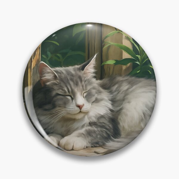 Item preview, Grey Maine Coon Cat Painting  designed and sold by Whimsical Cat Designs.