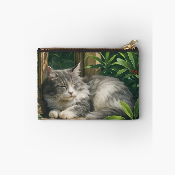 Item preview, Grey Maine Coon Cat Painting  designed and sold by Whimsical Cat Designs.