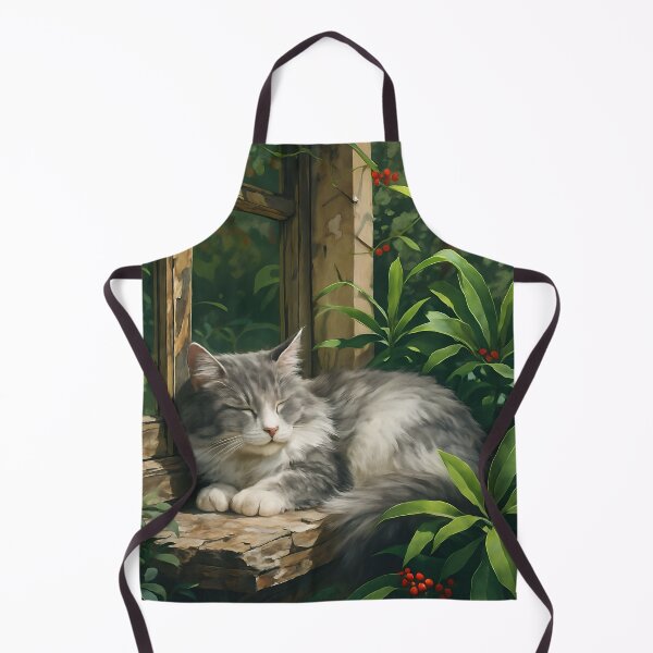 Item preview, Grey Maine Coon Cat Painting designed and sold by Whimsical Cat Designs.